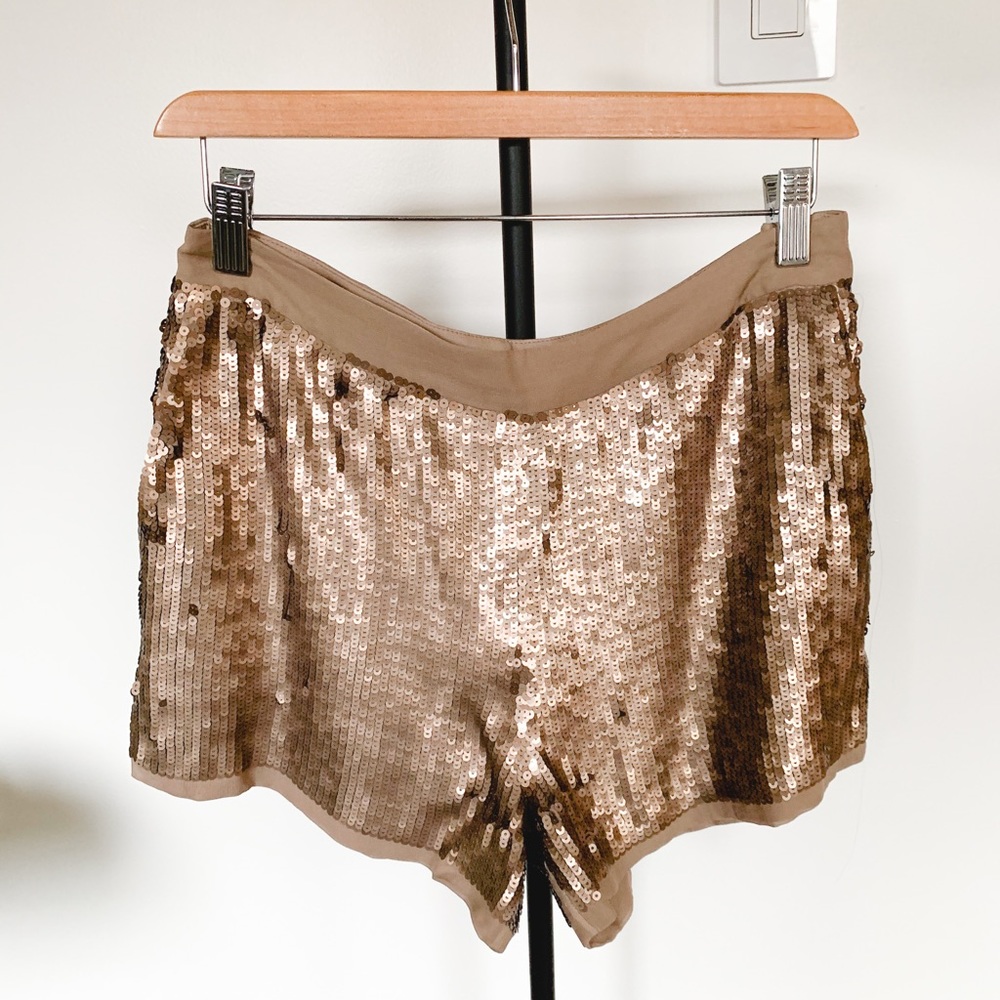 Club Monaco Champagne Sequin Shorts